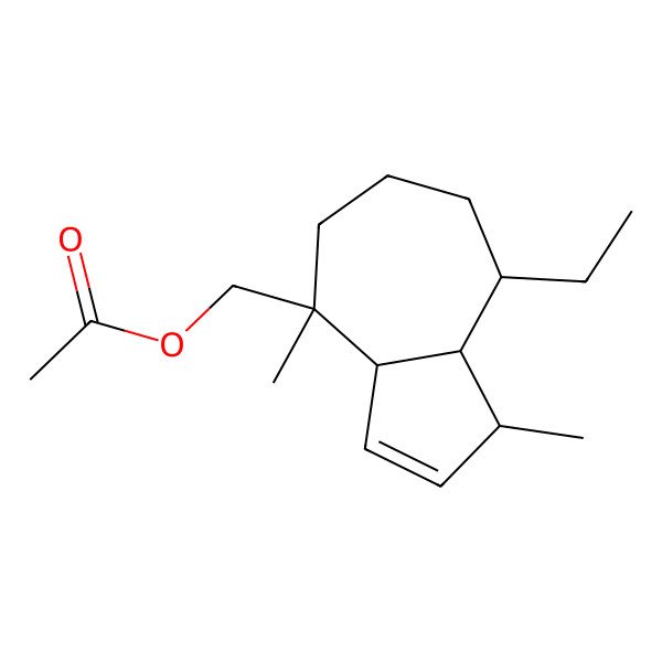 2D Structure of [(1S,3aS,4R,8S,8aR)-8-ethyl-1,4-dimethyl-3a,5,6,7,8,8a-hexahydro-1H-azulen-4-yl]methyl acetate