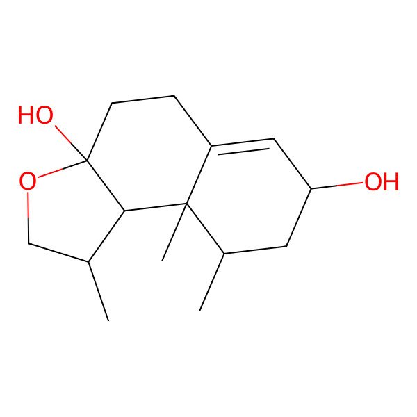 2D Structure of (1S,3aS,7S,9S,9aS,9bR)-1,9,9a-trimethyl-1,2,4,5,7,8,9,9b-octahydrobenzo[e][1]benzofuran-3a,7-diol