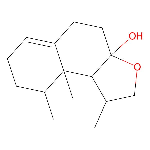 2D Structure of (1S,3aS,9S,9aS,9bR)-1,9,9a-trimethyl-1,2,4,5,7,8,9,9b-octahydrobenzo[e][1]benzofuran-3a-ol