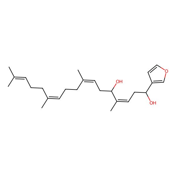 2D Structure of (1S,3E,5R,7E,11E)-1-(furan-3-yl)-4,8,12,16-tetramethylheptadeca-3,7,11,15-tetraene-1,5-diol