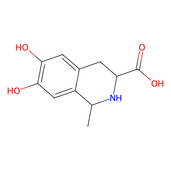 2D Structure of (1S,3R)-6,7-dihydroxy-1-methyl-1,2,3,4-tetrahydroisoquinoline-3-carboxylic acid