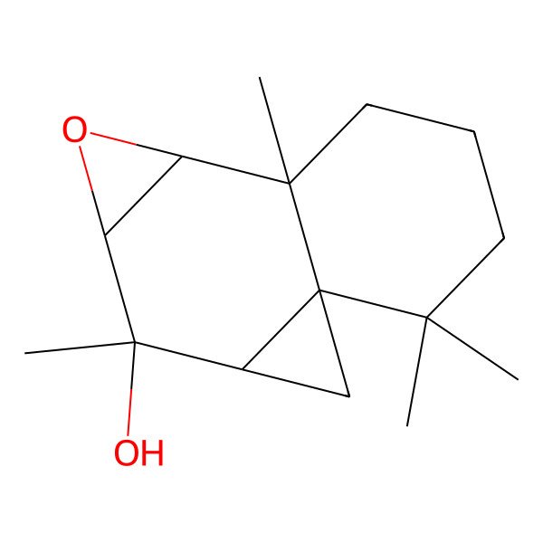 2D Structure of (1S,3R,4R,5S,7S,8R)-4,8,12,12-tetramethyl-6-oxatetracyclo[6.4.0.01,3.05,7]dodecan-4-ol
