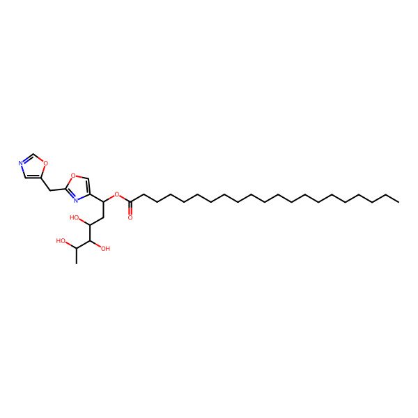 2D Structure of [(1S,3R,4S,5S)-3,4,5-trihydroxy-1-[2-(1,3-oxazol-5-ylmethyl)-1,3-oxazol-4-yl]hexyl] henicosanoate