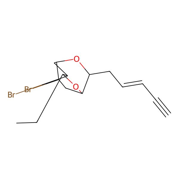 2D Structure of (1S,3R,4S,6R,8R,10S)-4,10-dibromo-3-ethyl-8-[(E)-pent-2-en-4-ynyl]-2,7-dioxabicyclo[4.2.2]decane