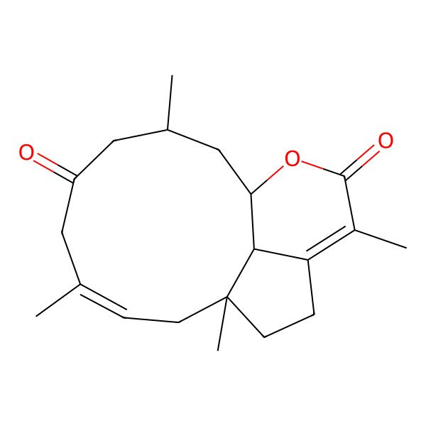2D Structure of (1S,3R,7Z,10S,17S)-3,7,10,14-tetramethyl-16-oxatricyclo[8.6.1.013,17]heptadeca-7,13-diene-5,15-dione
