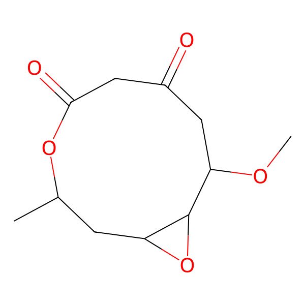 2D Structure of (1S,3R,9R,10R)-9-methoxy-3-methyl-4,11-dioxabicyclo[8.1.0]undecane-5,7-dione