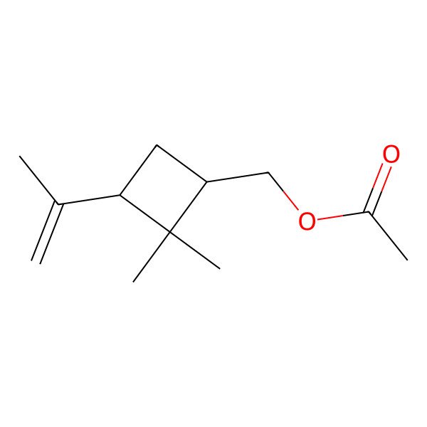 2D Structure of [(1S,3S)-2,2-dimethyl-3-prop-1-en-2-ylcyclobutyl]methyl acetate