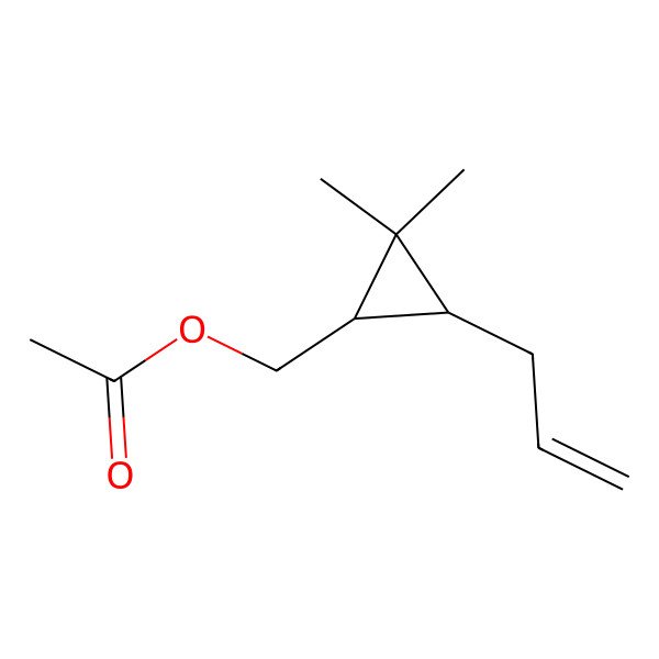 2D Structure of [(1S,3S)-2,2-dimethyl-3-prop-2-enylcyclopropyl]methyl acetate