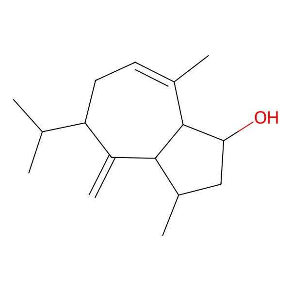 2D Structure of (1S,3S,3aS,5S,8aR)-3,8-dimethyl-4-methylidene-5-propan-2-yl-2,3,3a,5,6,8a-hexahydro-1H-azulen-1-ol