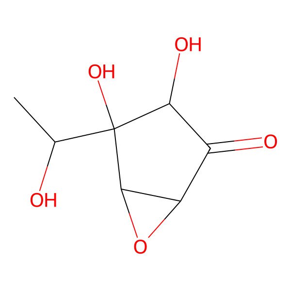 2D Structure of (1S,3S,4R,5R)-3,4-dihydroxy-4-[(1S)-1-hydroxyethyl]-6-oxabicyclo[3.1.0]hexan-2-one