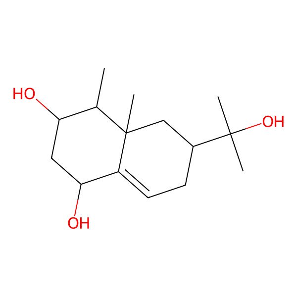 2D Structure of (1S,3S,4R,5S,7S)-eremophil-9-ene-1,3,11-triol