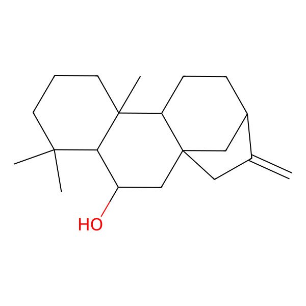 2D Structure of (1S,3S,4R,9S,10R,13R)-5,5,9-trimethyl-14-methylidenetetracyclo[11.2.1.01,10.04,9]hexadecan-3-ol