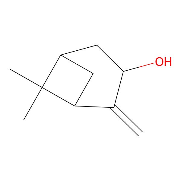 2D Structure of (1S,3S,5R)-6,6-dimethyl-2-methylidenebicyclo[3.1.1]heptan-3-ol