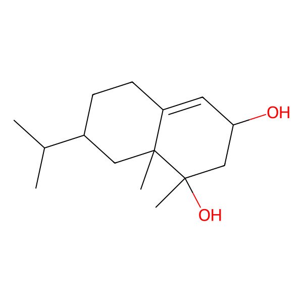 2D Structure of (1S,3S,7R,8aR)-1,8a-dimethyl-7-propan-2-yl-2,3,5,6,7,8-hexahydronaphthalene-1,3-diol 2D Structure of (1S,3S,7R,8aR)-1,8a-dimethyl-7-propan-2-yl-2,3,5,6,7,8-hexahydronaphthalene-1,3-diol