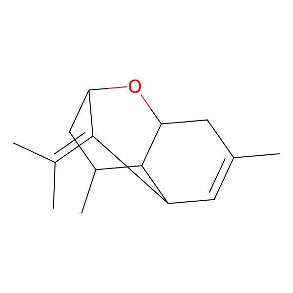 2D Structure of (1S,3S,7R,8R,9S)-5,9-dimethyl-11-propan-2-ylidene-2-oxatricyclo[5.3.1.03,8]undec-5-ene