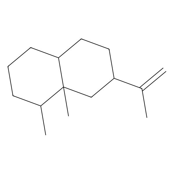 2D Structure of (1S,4aR,7R,8aR)-1,8a-dimethyl-7-prop-1-en-2-yl-2,3,4,4a,5,6,7,8-octahydro-1H-naphthalene