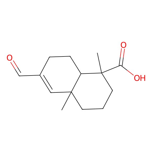 2D Structure of (1S,4aR,8aR)-6-formyl-1,4a-dimethyl-2,3,4,7,8,8a-hexahydronaphthalene-1-carboxylic acid