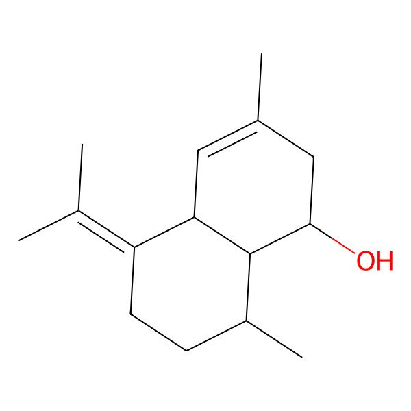 2D Structure of (1S,4aR,8S,8aR)-3,8-dimethyl-5-propan-2-ylidene-2,4a,6,7,8,8a-hexahydro-1H-naphthalen-1-ol 2D Structure of (1S,4aR,8S,8aR)-3,8-dimethyl-5-propan-2-ylidene-2,4a,6,7,8,8a-hexahydro-1H-naphthalen-1-ol