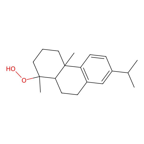 2D Structure of (1S,4aS,10aR)-1-hydroperoxy-1,4a-dimethyl-7-propan-2-yl-2,3,4,9,10,10a-hexahydrophenanthrene 2D Structure of (1S,4aS,10aR)-1-hydroperoxy-1,4a-dimethyl-7-propan-2-yl-2,3,4,9,10,10a-hexahydrophenanthrene