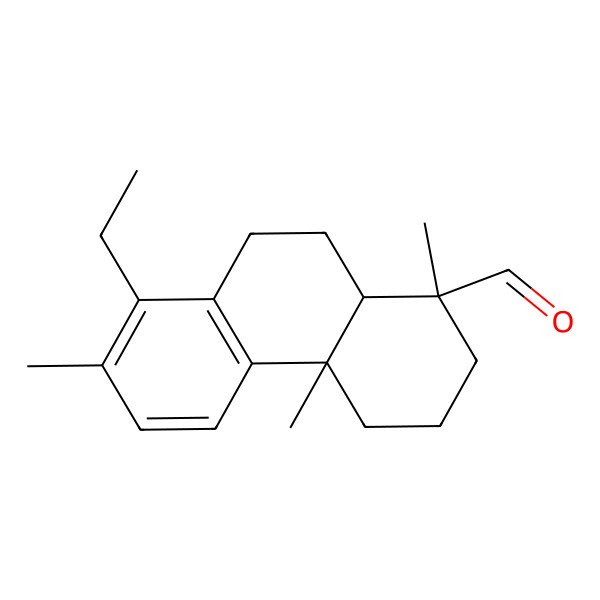 2D Structure of (1S,4aS,10aR)-8-ethyl-1,4a,7-trimethyl-2,3,4,9,10,10a-hexahydrophenanthrene-1-carbaldehyde