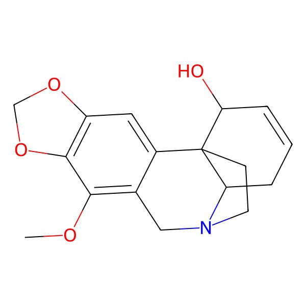 2D Structure of (1S,4aS,5R,11bR)-7-Methoxy-1,4,4a,6-tetrahydro-5,11b-ethano[1,3]dioxolo[4,5-j]phenanthridin-1-ol
