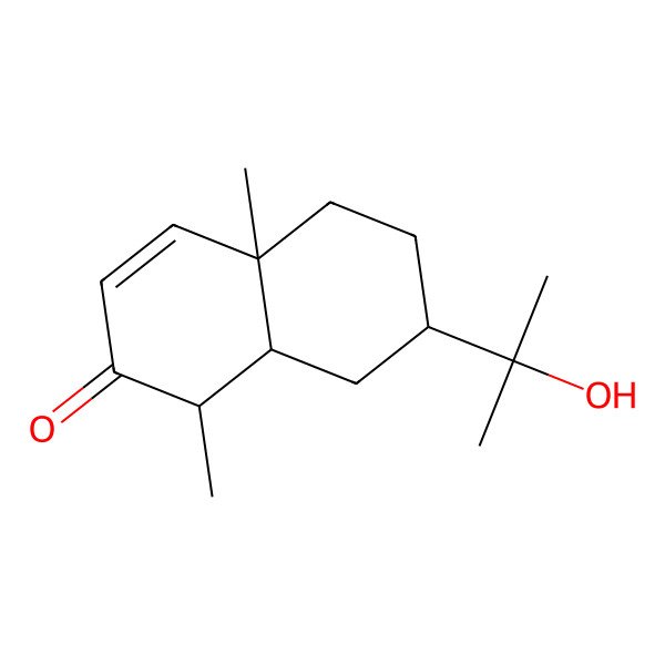 2D Structure of (1S,4aS,7R,8aS)-7-(2-hydroxypropan-2-yl)-1,4a-dimethyl-1,5,6,7,8,8a-hexahydronaphthalen-2-one