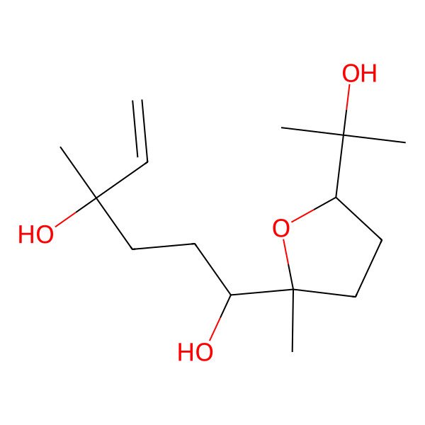 2D Structure of (1S,4R)-1-[(2R,5S)-5-(2-hydroxypropan-2-yl)-2-methyloxolan-2-yl]-4-methylhex-5-ene-1,4-diol