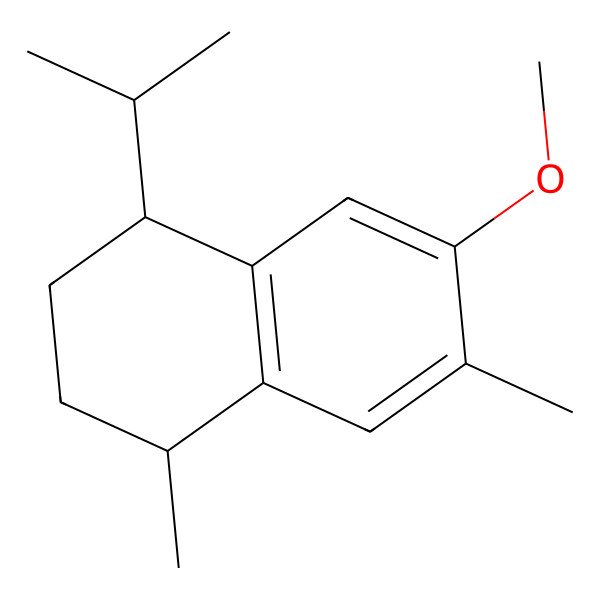 2D Structure of (1S,4R)-6-methoxy-1,7-dimethyl-4-propan-2-yl-1,2,3,4-tetrahydronaphthalene