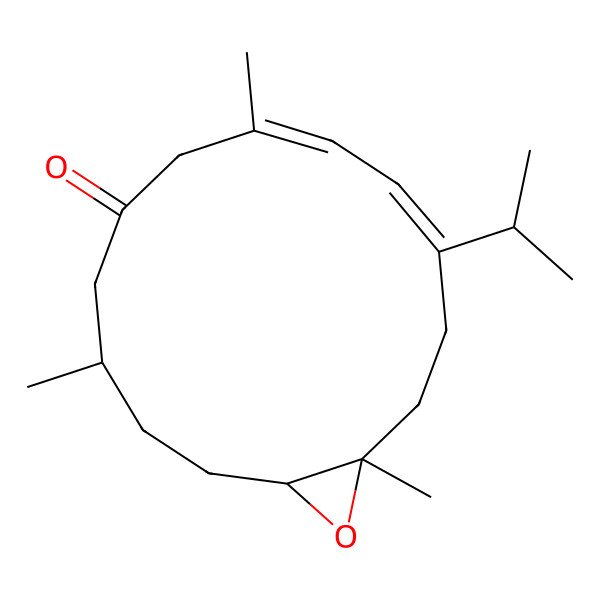 2D Structure of (1S,4R,14S)-4,8,14-trimethyl-11-propan-2-yl-15-oxabicyclo[12.1.0]pentadeca-8,10-dien-6-one