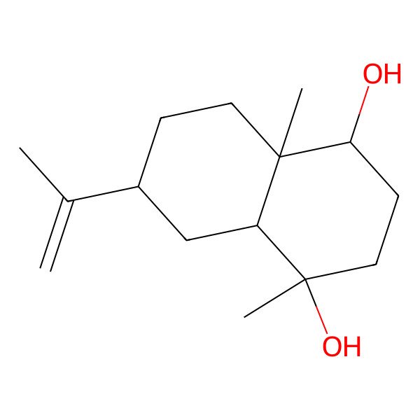 2D Structure of (1S,4R,4aR,6R,8aR)-4,8a-dimethyl-6-prop-1-en-2-yl-1,2,3,4a,5,6,7,8-octahydronaphthalene-1,4-diol