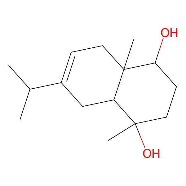 2D Structure of (1S,4R,4aS,8aS)-4,8a-dimethyl-6-propan-2-yl-1,2,3,4a,5,8-hexahydronaphthalene-1,4-diol