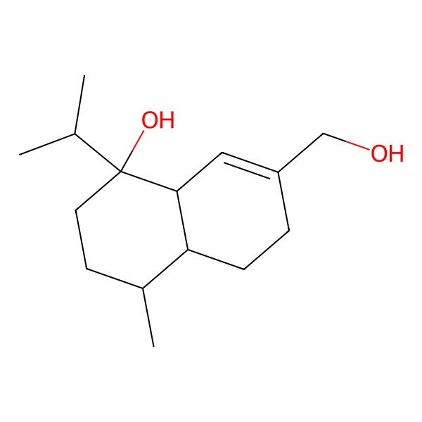 2D Structure of (1S,4R,4aS,8aS)-7-(hydroxymethyl)-4-methyl-1-propan-2-yl-3,4,4a,5,6,8a-hexahydro-2H-naphthalen-1-ol