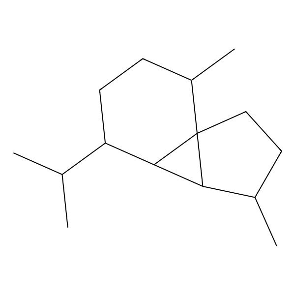 2D Structure of (1S,4R,5R,6R,7S,10S)-4,10-dimethyl-7-propan-2-yltricyclo[4.4.0.01,5]decane