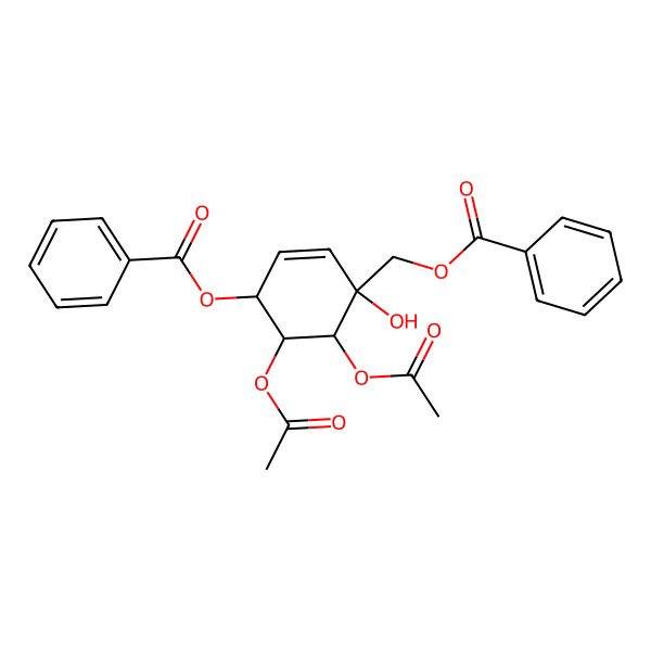 2D Structure of [(1S,4R,5R,6S)-5,6-diacetyloxy-4-benzoyloxy-1-hydroxycyclohex-2-en-1-yl]methyl benzoate