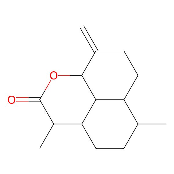 2D Structure of (1S,4R,5R,8R,9S,13S)-4,8-dimethyl-12-methylidene-2-oxatricyclo[7.3.1.05,13]tridecan-3-one