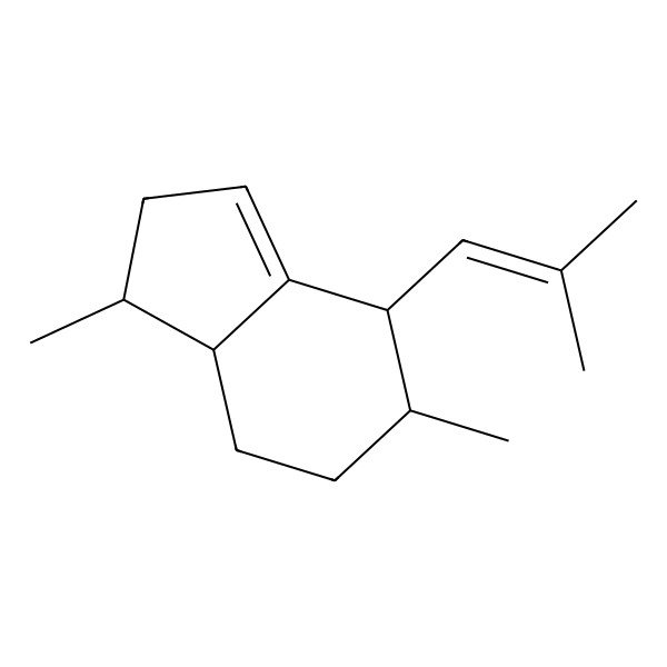 2D Structure of (1S,4R,5S,7aR)-2,4,5,6,7,7a-Hexahydro-1,5-dimethyl-4-(2-methyl-1-propen-1-yl)-1H-indene