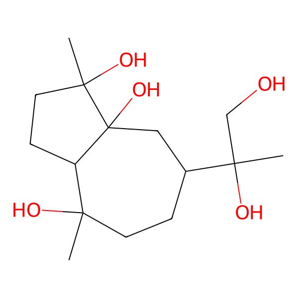 2D Structure of (1S,4R,5S,7R,10R)-guaiane-4,5,10,11,12-pentaol