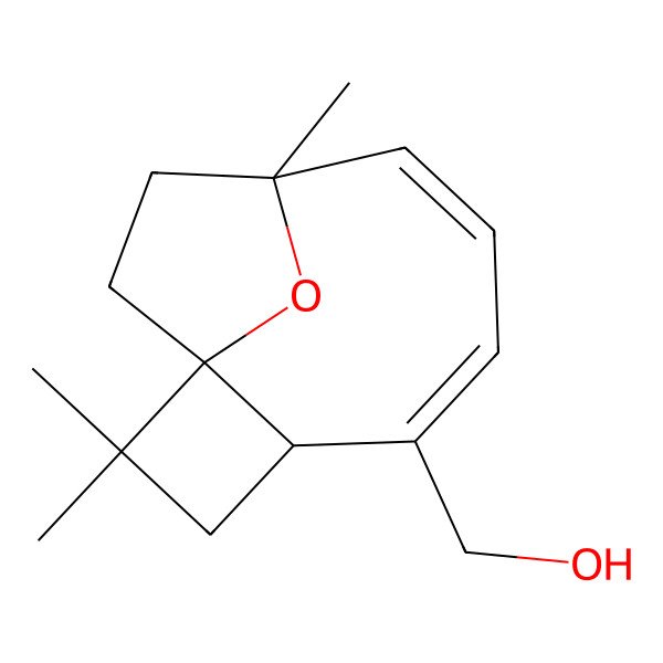2D Structure of [(1S,4R,5Z,7Z,9R)-2,2,9-trimethyl-12-oxatricyclo[7.2.1.01,4]dodeca-5,7-dien-5-yl]methanol