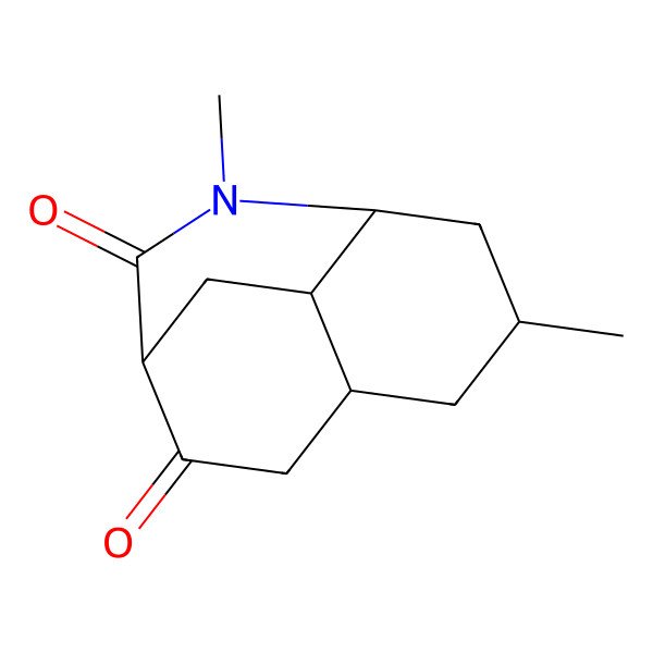 2D Structure of (1S,4R,6R,8S,9R)-3,6-dimethyl-3-azatricyclo[6.2.2.04,9]dodecane-2,11-dione