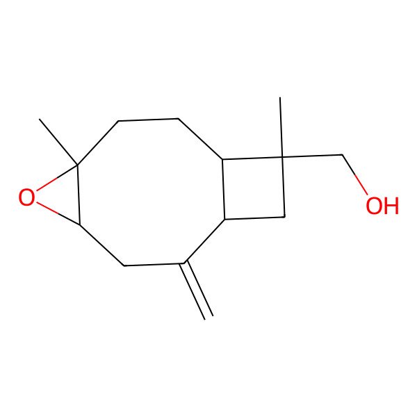 2D Structure of [(1S,4R,6R,9R,10S)-6,10-dimethyl-2-methylidene-5-oxatricyclo[7.2.0.04,6]undecan-10-yl]methanol