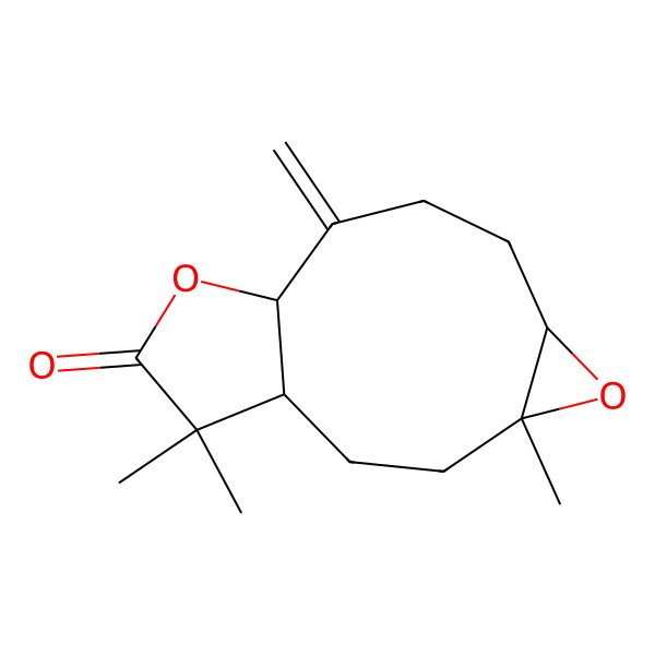 2D Structure of (1S,4R,6S,10S)-4,13,13-trimethyl-9-methylidene-5,11-dioxatricyclo[8.3.0.04,6]tridecan-12-one