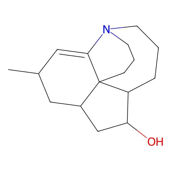 2D Structure of (1S,4R,6S,8S,9R)-4-methyl-13-azatetracyclo[7.7.0.01,6.02,13]hexadec-2-en-8-ol