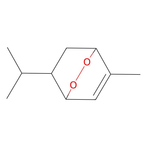 2D Structure of (1S,4R,7R)-5-Methyl-7-isopropyl-2,3-dioxabicyclo[2.2.2]oct-5-ene