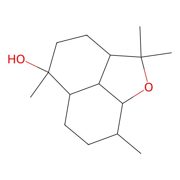2D Structure of (1S,4R,7R,11S)-3,3,7,11-tetramethyl-2-oxatricyclo[6.3.1.04,12]dodecan-7-ol