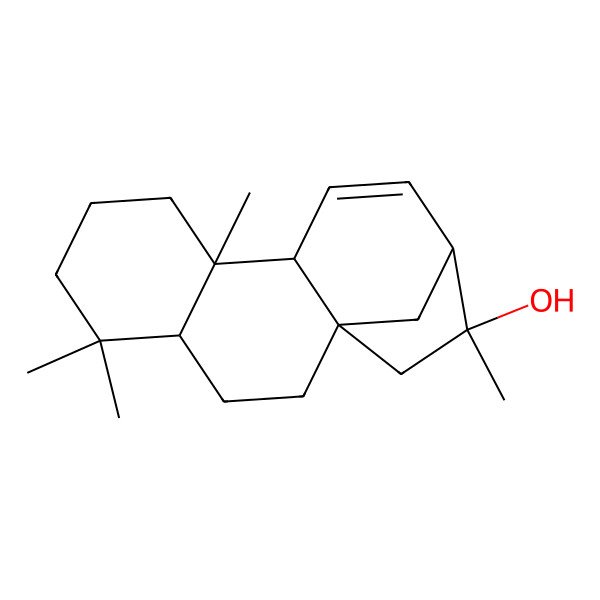 2D Structure of (1S,4R,9R,10R,13S,14R)-5,5,9,14-tetramethyltetracyclo[11.2.1.01,10.04,9]hexadec-11-en-14-ol