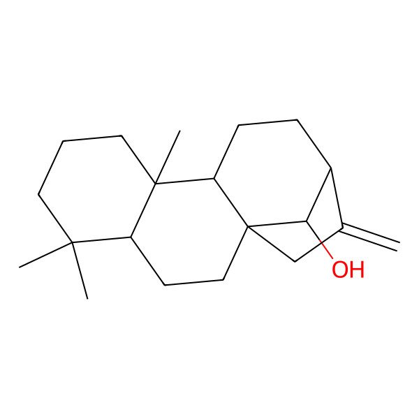 2D Structure of (1S,4R,9R,10S,13S,16R)-5,5,9-trimethyl-14-methylidenetetracyclo[11.2.1.01,10.04,9]hexadecan-16-ol