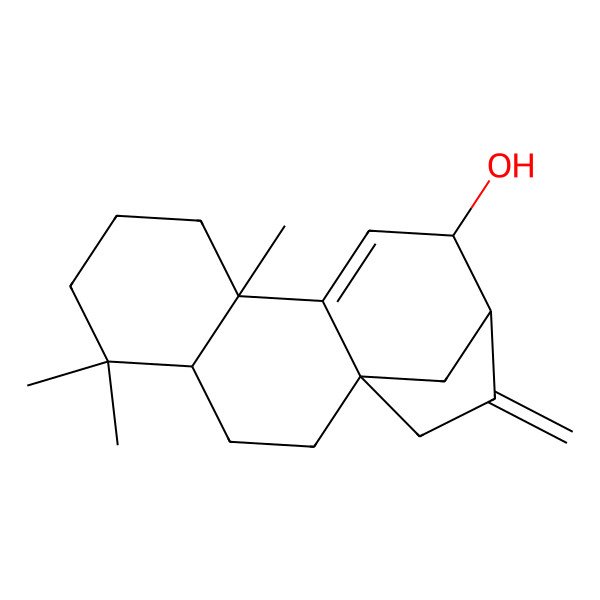 2D Structure of (1S,4R,9R,12R,13R)-5,5,9-trimethyl-14-methylidenetetracyclo[11.2.1.01,10.04,9]hexadec-10-en-12-ol