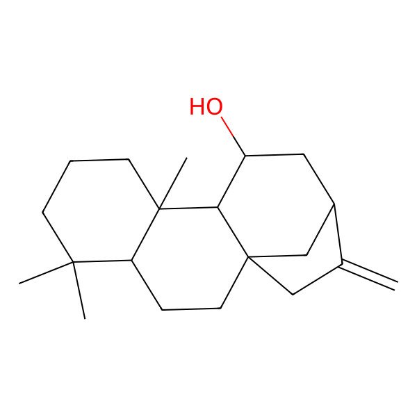 2D Structure of (1S,4R,9S,10R,11R,13S)-5,5,9-trimethyl-14-methylidenetetracyclo[11.2.1.01,10.04,9]hexadecan-11-ol