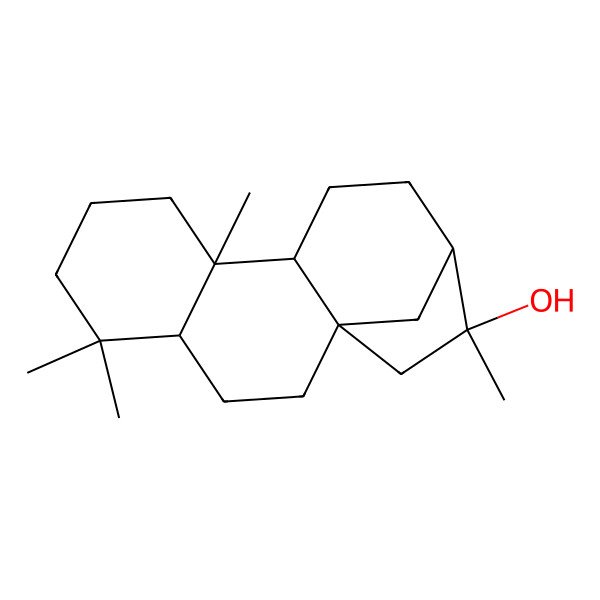 2D Structure of (1S,4R,9S,10S,13R,14R)-5,5,9,14-tetramethyltetracyclo[11.2.1.01,10.04,9]hexadecan-14-ol