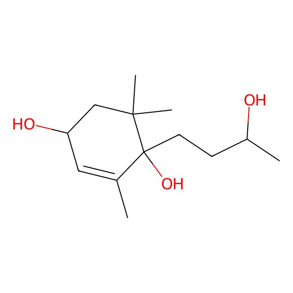 2D Structure of (1S,4S)-1-[(3R)-3-hydroxybutyl]-2,6,6-trimethylcyclohex-2-ene-1,4-diol